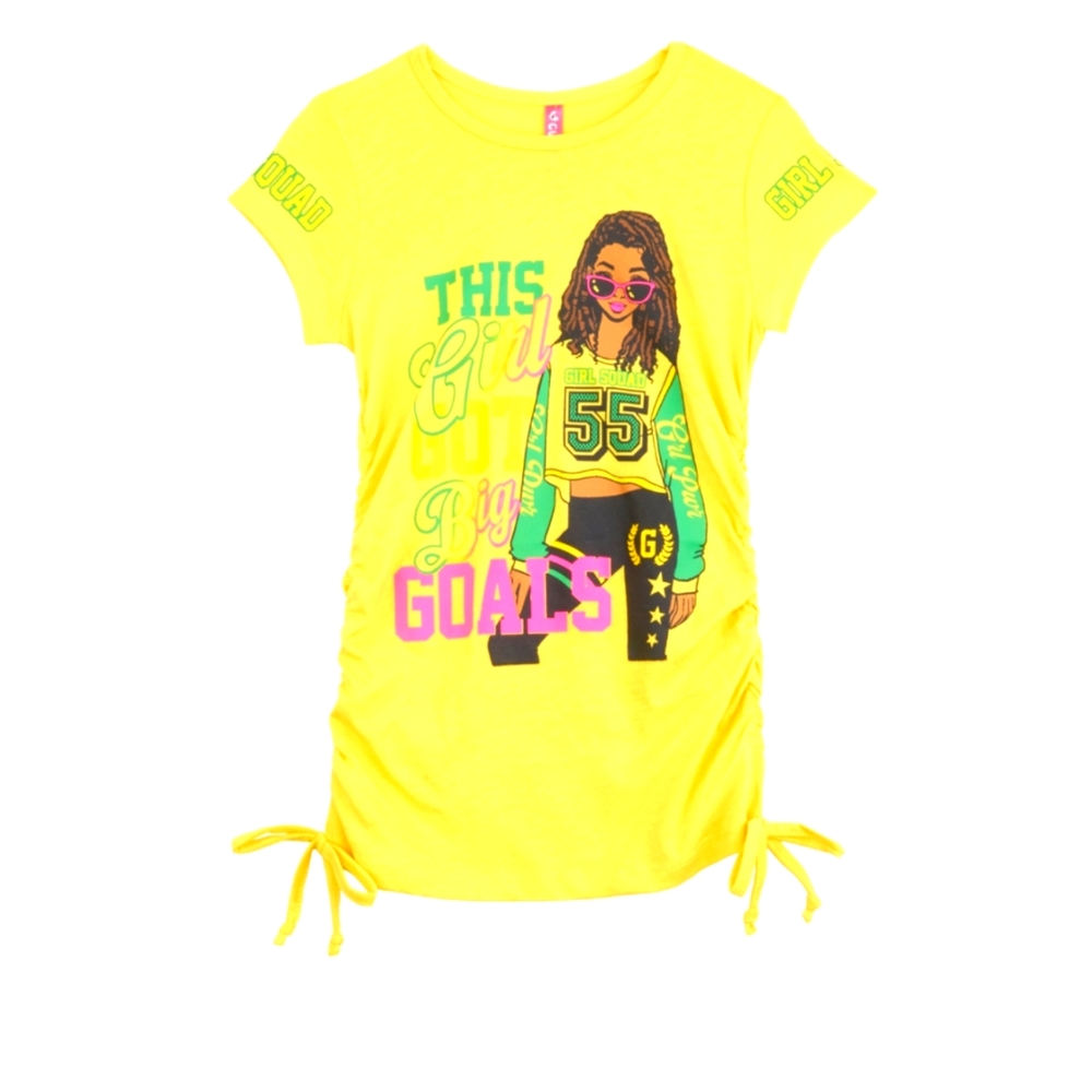 Little Girls This Girl Got Big Goals Top - Yellow